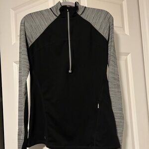 Athleta Black and Gray Quarter-Zip Pullover